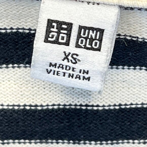 Uniqlo Womens Navy & White Striped Long Sleeve Dress XS - Picture 2 of 7